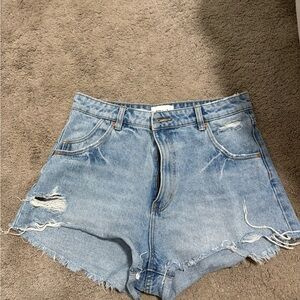 ROLLA'S Blue Distressed Jean Shorts